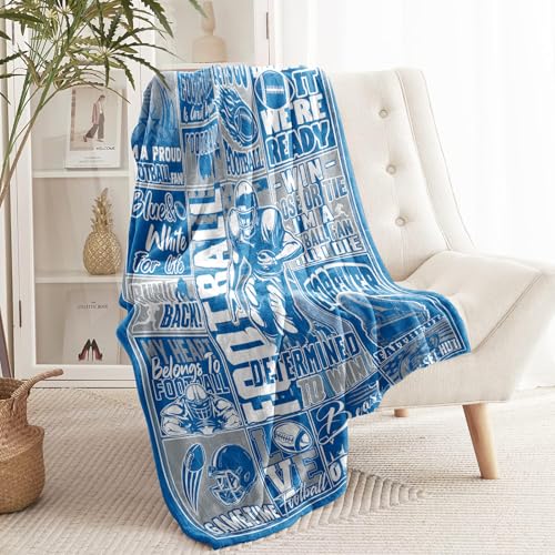 Football Gifts Blanket, Soft Flannel Throw for Team Lovers 50x40"
