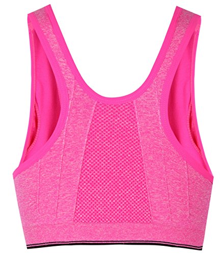 Women's Zipper Front Closure Sports Bra Racerback Yoga Bra - Pink, 4X-Large