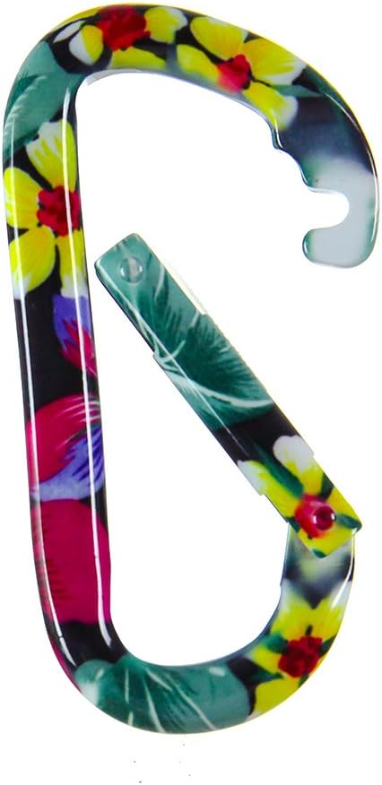 Fusion Climb I-Clip 3.25" Aluminum Novelty Design Compact Carabiner Keychain Backpack Snap Hook Mystery Garden 5-Pac