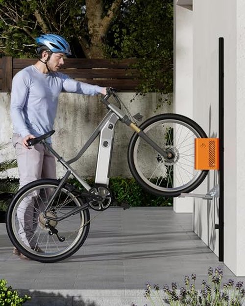 monTEK Automatic Lift EBike Rack – Fits 24-29" Tires, Heavy-Duty Vertical Wall Rack for Bicycles (Up to 71 lbs) - Effortless Lifting, Easy Install - Space-Saving Storage for Garage, Shed, BO