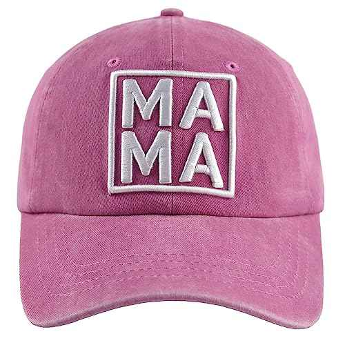 Mama Hat for Women, Vintage Washed Embroidered Mom Life Mommy Baseball Cap for Mom Grandma