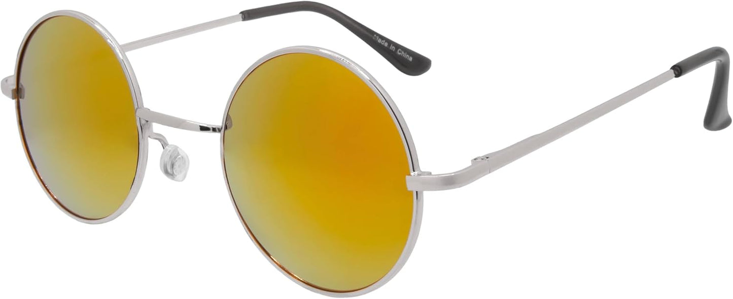 OWL Round Sunglasses Metal Frame Hippie Sunglasses UV400 Polycarbonate Circle Lens John Lennon Sunglasses for Men Women