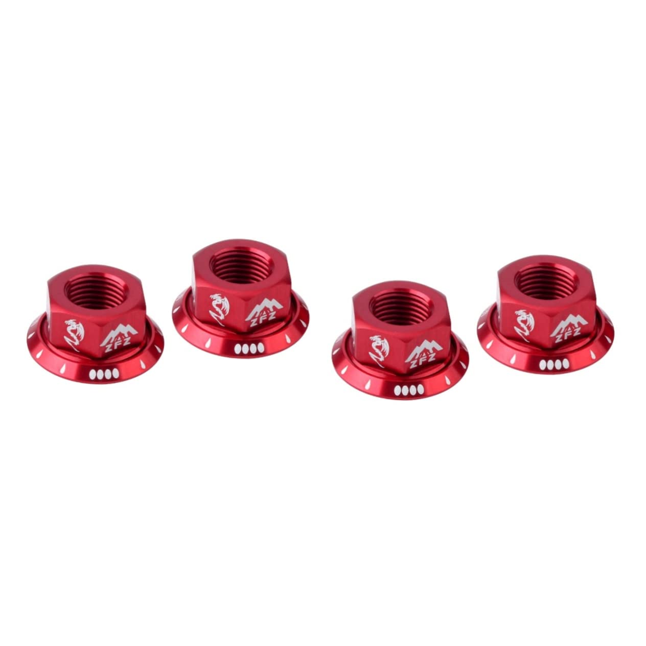 CLISPEED 4 Pcs Aluminium Alloy M10 Bike Nuts for Wheel Fixing, Red