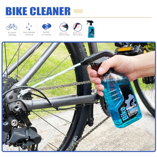 Yellow 7-in-1 Bike Chain Cleaning Kit with Degreaser & Lube for MTB & Road Bikes