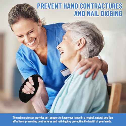 TYYIHUA Palm Protector Palm Grips Hand Contracture Cushions with Elastic Band & Finger Sepereter, for Stroke Hand, Arthritis Parkinson Dementia (1)