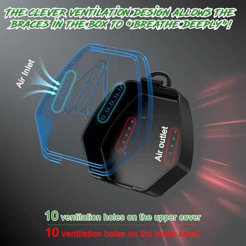 ARGOMAX Sports Lip Guard Case with Clip, Specializing Storage of Mouthguards with Lip Protection. Compatible with Various Brands of Football Lip Guard, Black+White.