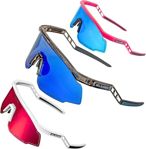SpinCycle Pickleball Glasses - Pickleball Glasses for Men & Women - Pickleball Eye Protection - Photochromic Lens Provides Sun & Impact Protection in All Conditions (Alpine Frost/ Sunset Sorbet)