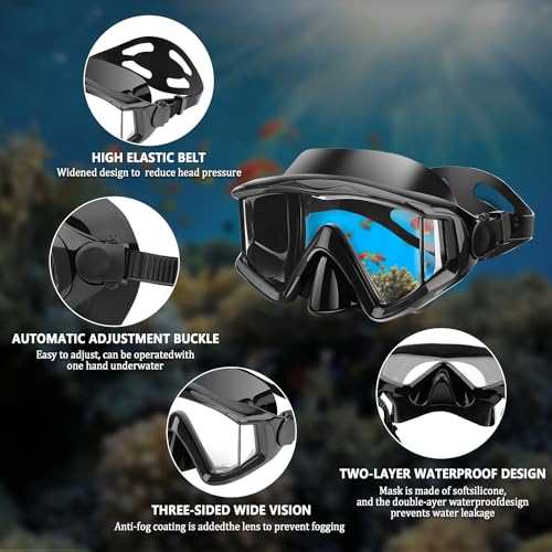 Snorkeling Gear Snorkel mask Scuba Set Scuba Diving mask Snorkeling Gear Swimming Goggles Snorkeling Set Swim Dive mask