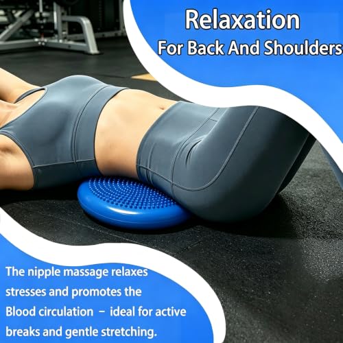 Wobble Cushion Balance Disc with Pump - Non-Toxic Anti-Slip Seat for Focus & Core Exercise
