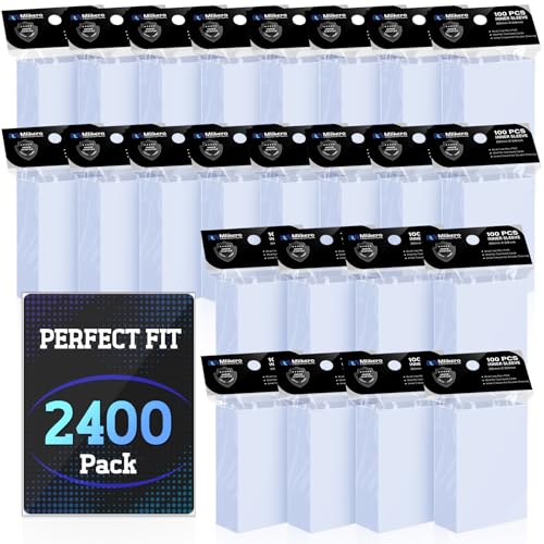 Clear Card Sleeves 2400 Pack Perfect Fit Inner Sleeves for Trading Cards - Double-Sleeving