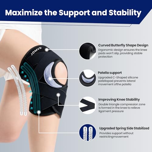 Adjustable Knee Brace for Meniscus Tear & Knee Pain - Black, Medium - Support & Stabilizer