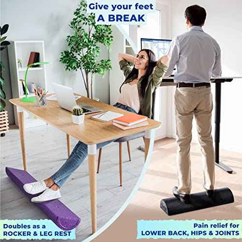 Yes4All High-Density EPP Half Round Back Roller Foam, Exercise Foam Roller for Yoga, Pilates & Stretching - 12, 18, 24, 36 inch