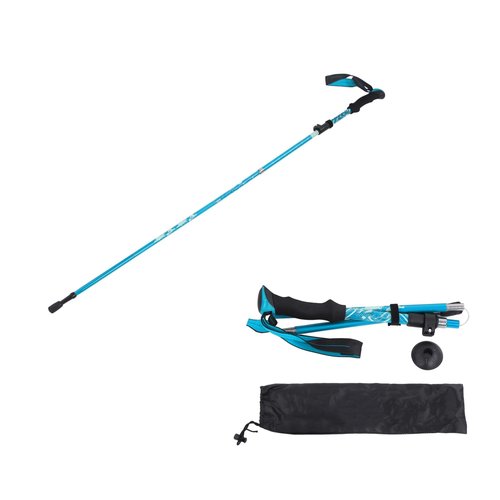 Topyond Trekking Poles, Outdoor Hiking Poles, Telescopic Collapsible Aluminium Alloy Walking Stick, Unisex Collapsible Hiking Poles with Mud Rest and Storage Bag for Camping, Climbing (Sky Blue)