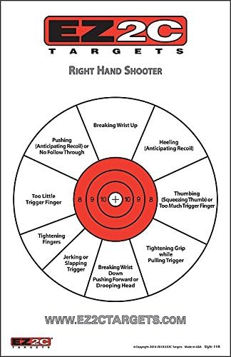 5 Style Gun and Rifle Paper Targets Bundle Pack for Shooting by EZ2C ~ Highly Visible and Bright Game Target ~ for Gun Range or Outdoor Use ~ 11" x 17"