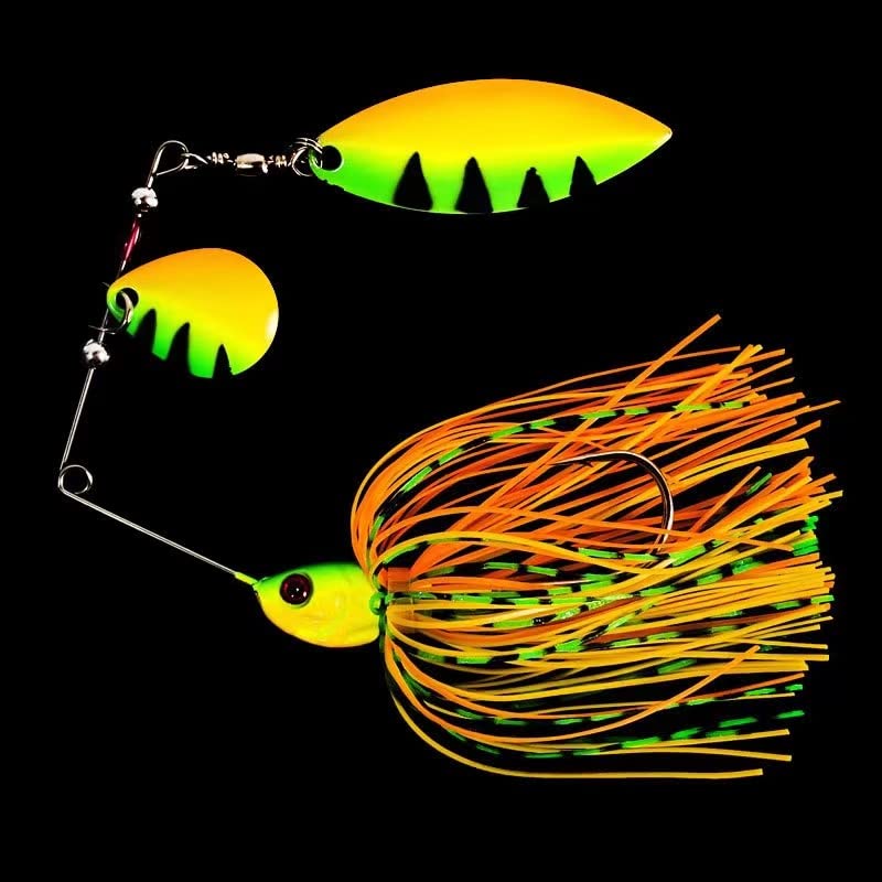 Spinnerbait Bass Fishing Lures Kit Spinner Baits Bass Fishing Lure Hard Metal Lure Topwater Buzzbait Swimbait for Pike Bass Trout Salmon Freshwater Saltwater Fishing(6PCS)