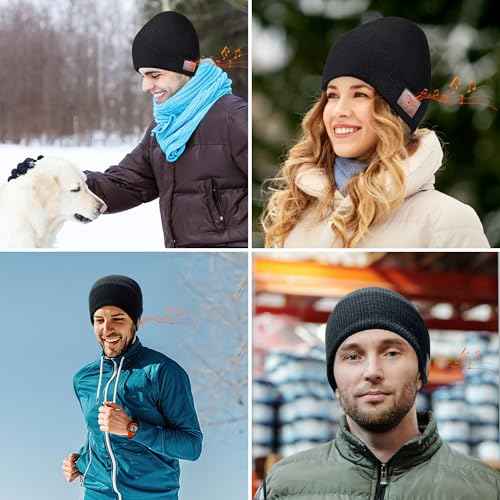 Greatfine Bluetooth Beanie, Beanie with Bluetooth Headphones HD Stereo for Men/Women/Teen, Unique Tech Gift for Christmas