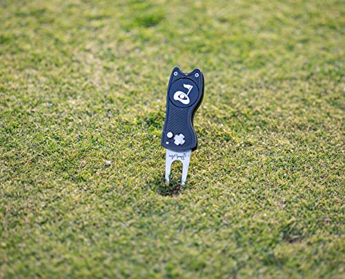 Desert Aces Black Golf Divot Repair Tool with Magnetic Ball Marker & Clip