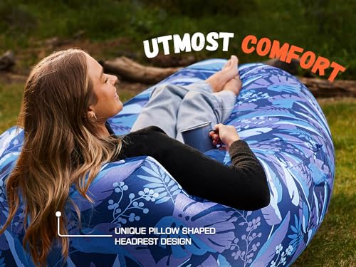 WEKAPO Inflatable Couch Air Lounger Chair - Palma Variation, Portable Beach & Camping Sofa