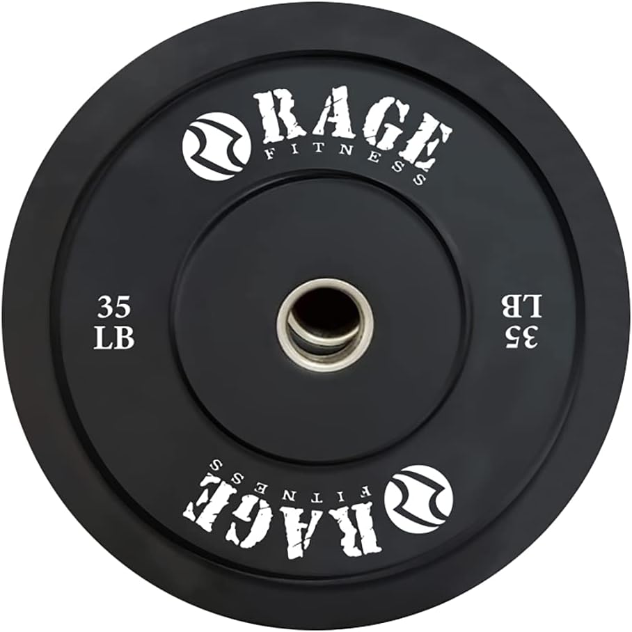 Olympic Bumper Plate (10lb, 15lb, 25lb, 35lb, 45lb - SOLD INDIVIDUALLY), Rubber Formula With Steel Insert, Strength Training, Bench Press, Squats, Powerlifting, Weight Training, Home Gym