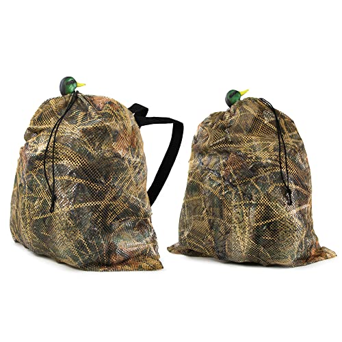 Camo Mesh Decoy Bags 2 Pack - Lightweight Waterproof Duck & Waterfowl Hunting Storage