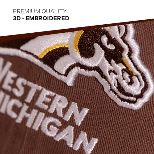 Western Michigan University Embroidered Baseball Hat Cap - Brown