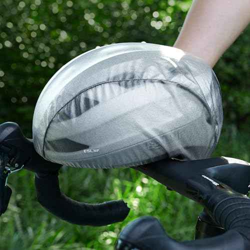 Cycling Helmet Cover for Bicycle,Waterproof Helmet Protective Cover with Reflective Strips,Reusable at Night Wind Proof Rain Cover.1 Pieces,Grey.