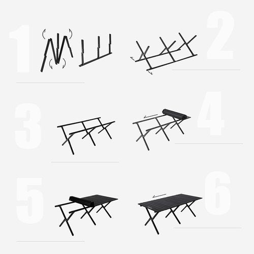 ZYAWP Folding Camping Table with Carry Bag Lightweight Roll-Up Table Aluminum Folding Camp Table That Fold Up Portable Beach Table for Hiking BBQ Party