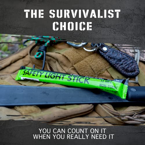 Green Emergency Glow Sticks 12 Hour Duration - 20 Pack Industrial Grade Survival Lights