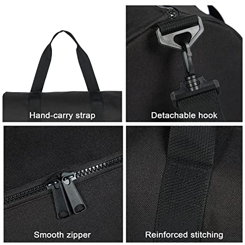 Black 21-Inch Large Gym Duffle Bag for Men Women Travel & Workout - 34L