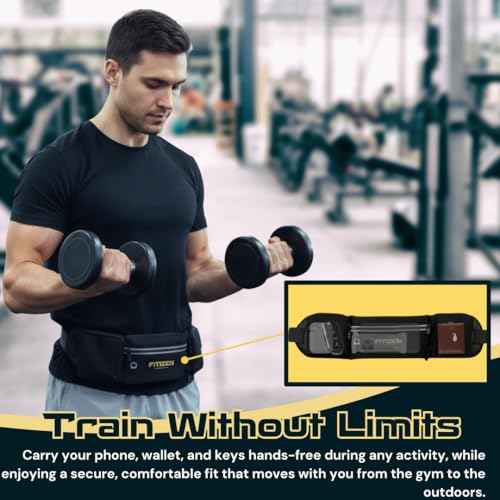 Fitizen Fanny Pack - 3 Pockets - Up To 40 in" Waist - Slim Walking Belt For Men & Women Hiking Cycling Workouts Walking & Travel - Reflective Pocket & Phone Holder for the Fit Citizen By Fitnation