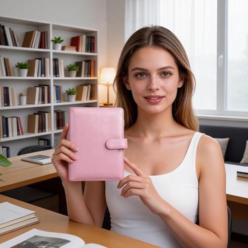 Kpop Photocard Binder PU Leather 6-Ring Album with Magnetic Closure, 30 Pack Pages
