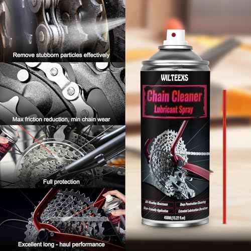 WILTEEXS Chain Cleaner and Lubricant Spray, Chain Lube Bicycle Chain Degreaser, 450ml, All-Weather Maintenance, Deep Penetration Formula