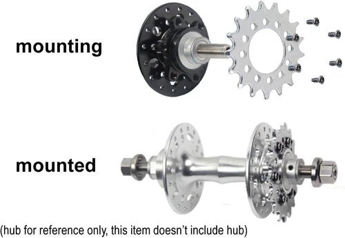 L-faster 16T Fixed Gear for Bicycle Disc Brake Mount Bolts-Fixed Chain Wheel 6 Screw Disc Hub Convert to Fix Gear Single Speed Fixed Cog