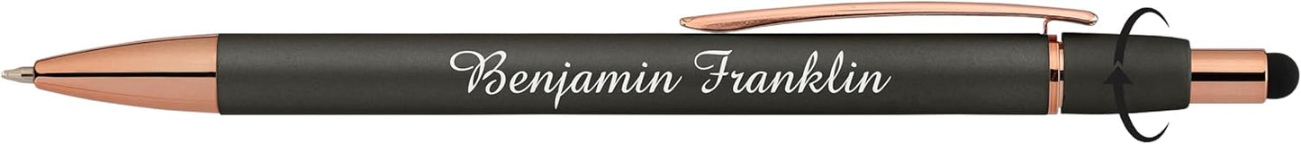Fidget Pen for Adults - 2 Pack Stress Relief Pens with Gift Box - ADHD Anxiety - Metal with Rubber Grip - Focus for Office, Work (Black-Blue)