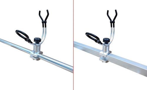 BroCraft Aluminum Rail Mount Clamp on Rod Holder / Pontoon Boat Square Mount Rod Holder