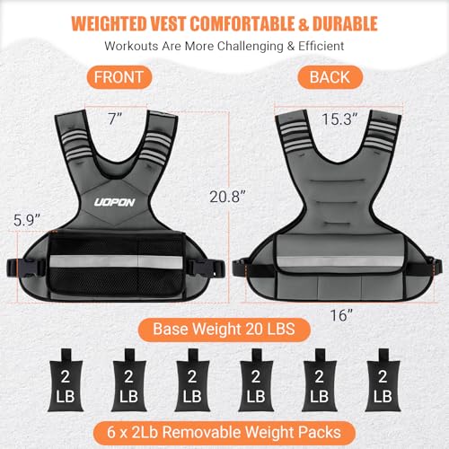 Adjustable Women’s Weighted Vest 6-12 Lb with Iron Sand Weights, Gray 20-32 Lb