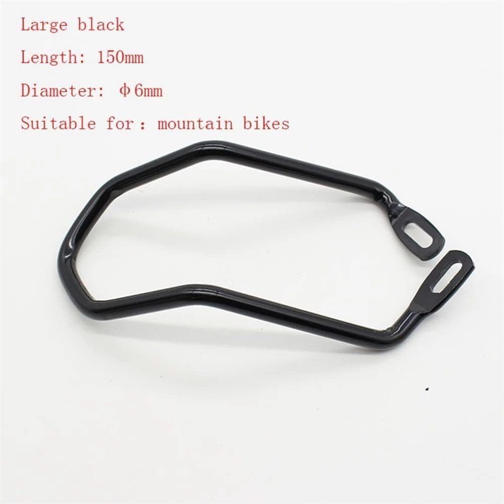 Junfamilee Black Steel Bicycle Rear Derailleur Protector, 150 mm, Clamp-On Mount, Bike Derailleur Hanger, Rear Gear Protector, Chain Stay Guard, Shifters