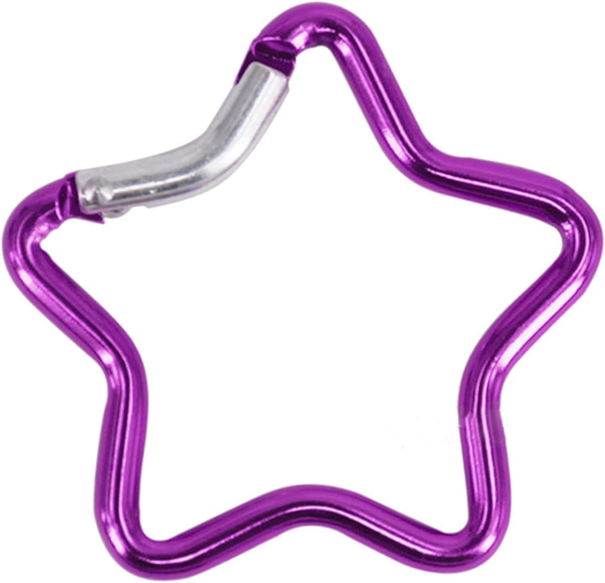 2Pcs Silver Carabiner Clip, Star Shaped Climbing Buckle, Aluminum Alloy Heavy Duty Keyring Hook for Camping Fishing Hiking Traveling Aluminum Key Chain Clip Accessories Outdoor, Car Keychain