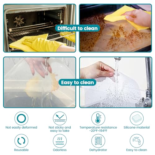 Silicone Food Dehydrator Trays Set with Mesh Mats 11x11in - 8 Pcs