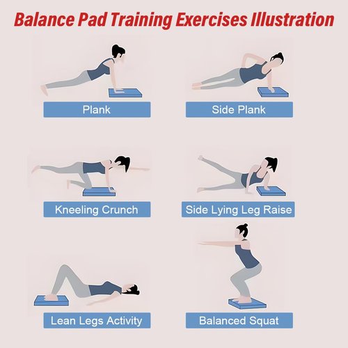 Balance Pad- Exercise Foam Balance Pad for Physical Therapy, SETFLAGS Large Yoga Foam Pad for Rehabilitation Stability Workout Knee and Ankle Exercise Strength Training (15.7" x 13" x 2")