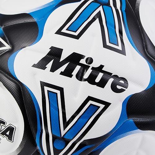 Mitre Soccer Ball - FIFA Quality Approved, Delta One White/Black/Blue - 5