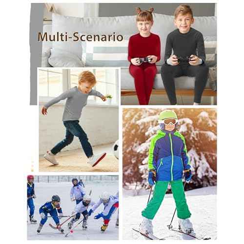 Boys' Compression Thermal Shirt - Youth Long Sleeve Fleece Base Layer for Football Baseball, Quick Dry Undershirts