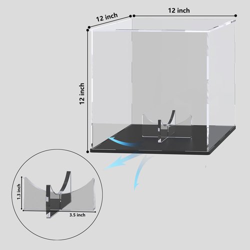 QIMOND Acrylic Display Case with Detachable Ball Stand, Compatible with Full Size Basketball, Dustproof Display Box for Exclusive Collectible Sport Memorabilia