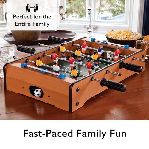 Mini Tabletop Foosball Game - 20 Inch Compact Soccer Table for Family Fun