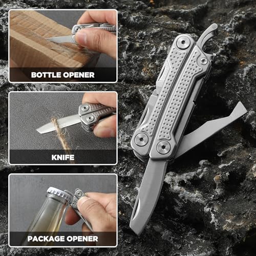 Multitool 11-in-1 Mini EDC Tool with Pocket Knife - Silver