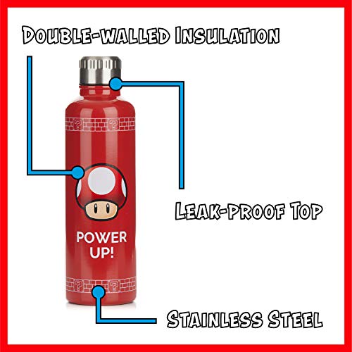Super Mario Water Bottle 500ml - Spillproof Leakproof Drink Container