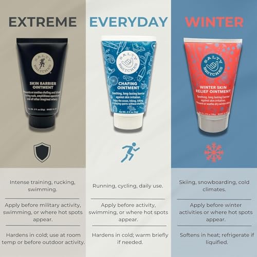 Salty Britches Chafing and Winter Skin Barrier Ointment Bundle - Variety 3 Pack