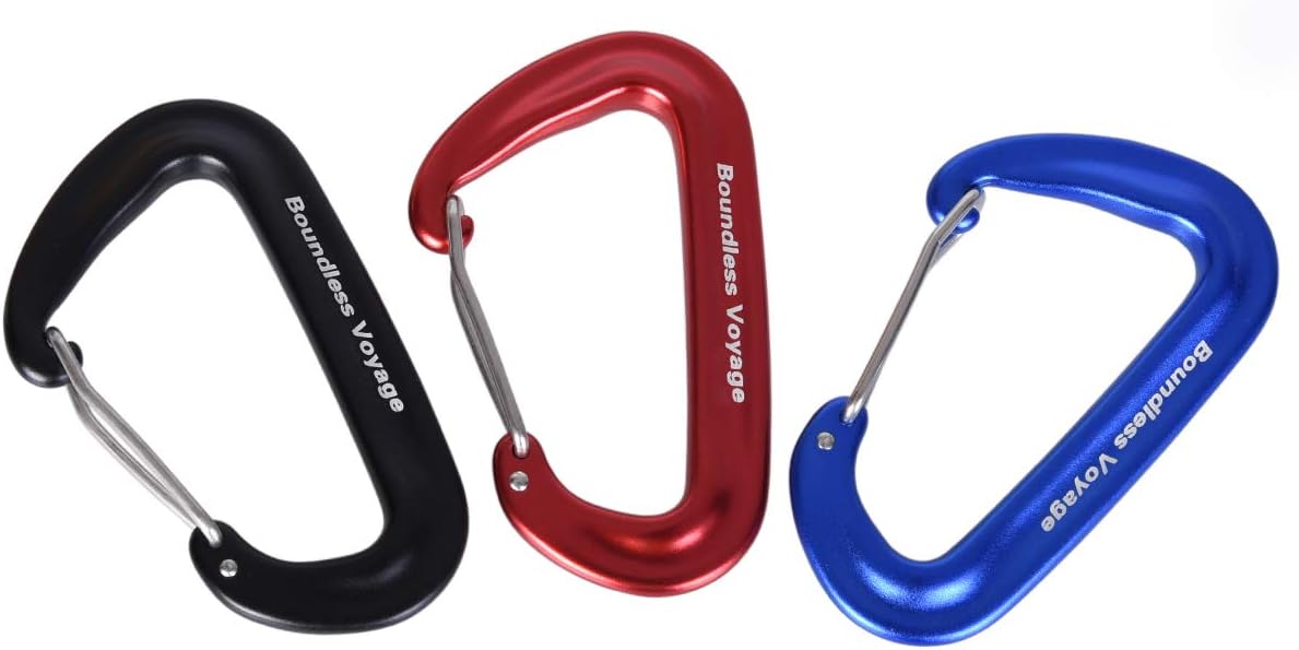 iBasingo Aluminum Alloy Carabiner Clips 12KN Keychain BV1026