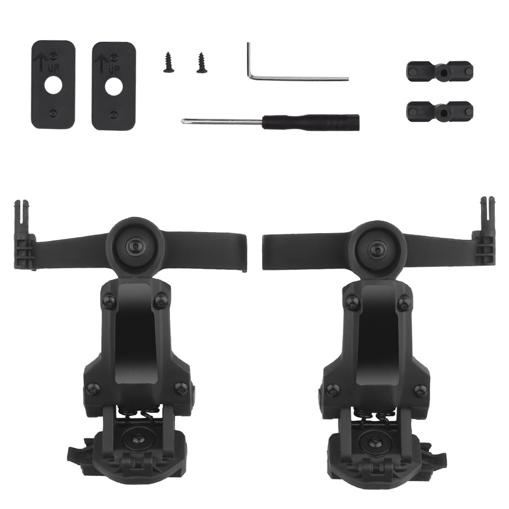 Tactical Helmet Rail Headset Adapter,Multi-Angle Rotation Headphone Bracket Kit Compatible with OPS Core ARC/Team Wendy