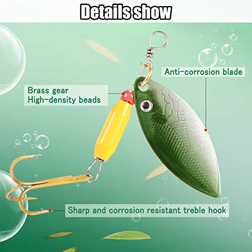40 Pcs Metal Spinner Fishing Lures Set for Trout Bass Perch Salmon